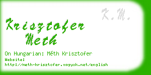 krisztofer meth business card